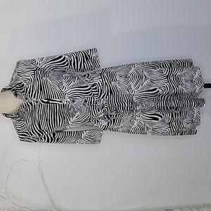 Merona Shirtwaist Zebra Print Dress SZ M